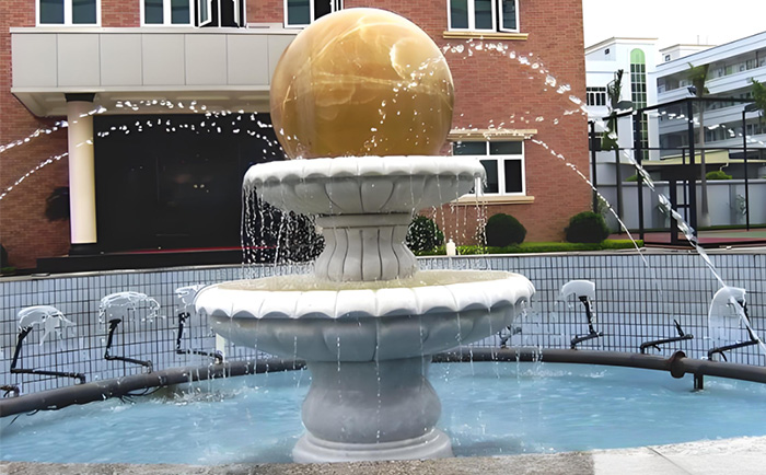 會(huì)轉(zhuǎn)動(dòng)的石雕風(fēng)水球噴泉--夏日清涼新寵！