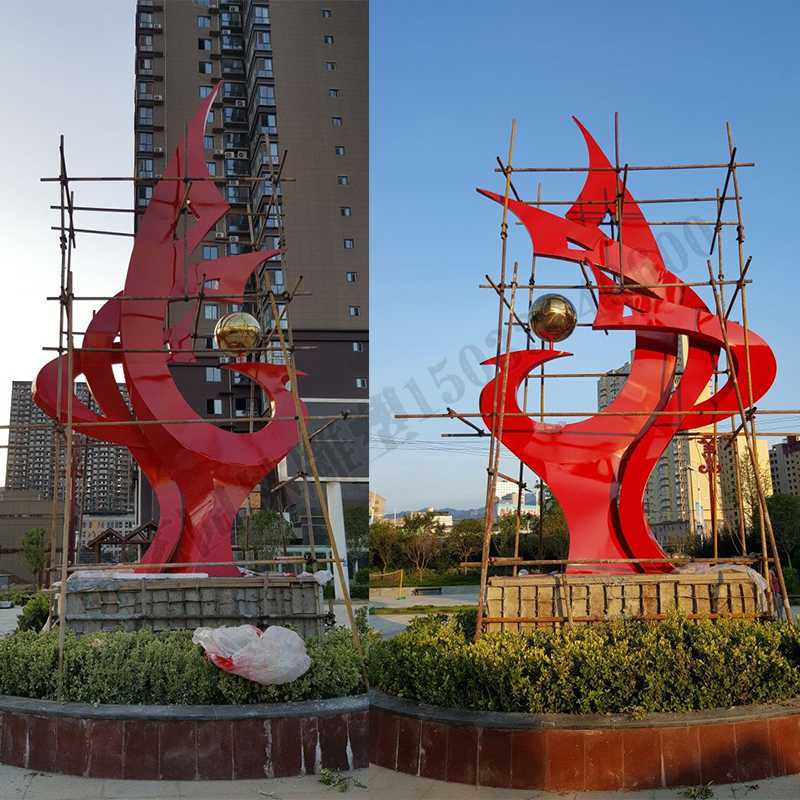 大型不銹鋼雕塑，不銹鋼鳳凰雕塑，小區(qū)不銹鋼景觀雕塑