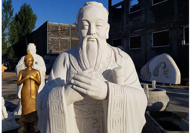 石雕孔子像，大理石孔子像，漢白玉孔子像