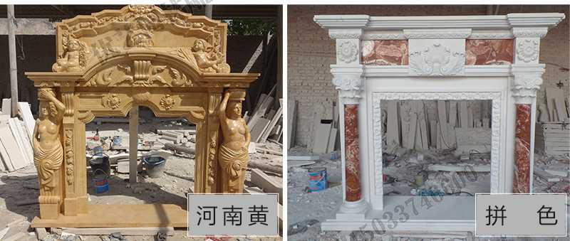 石雕壁爐架款式，定制石雕壁爐架，石雕壁爐架廠家