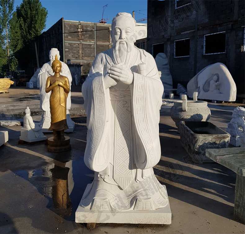 石雕孔子像，大理石孔子像，校園孔子雕像