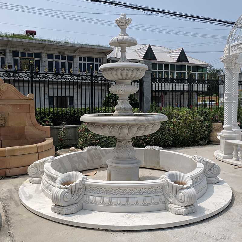 景觀噴泉定制，園林石雕噴泉，大理石噴泉