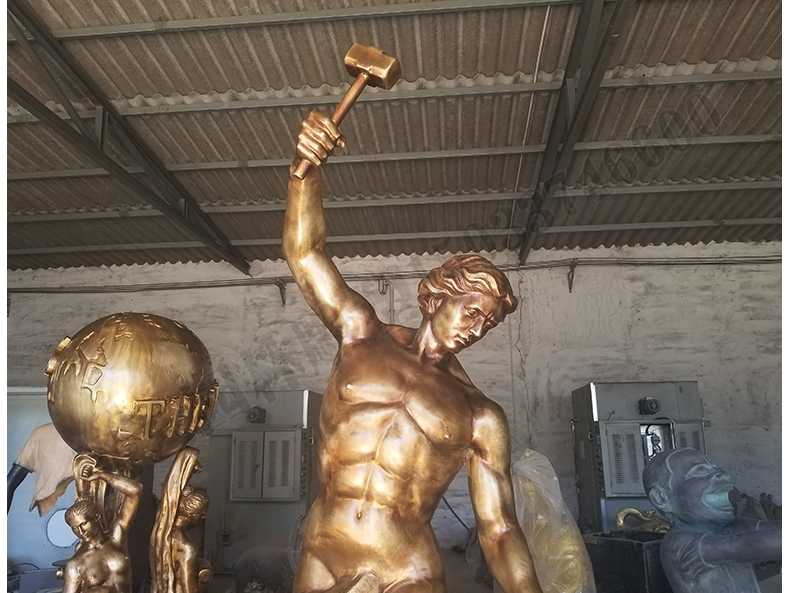 自我雕刻銅雕塑，銅自我雕刻雕塑，雕刻自我銅人物雕塑