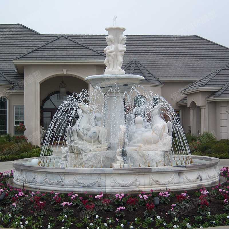 石雕噴泉，大理石噴泉，人物石雕噴泉