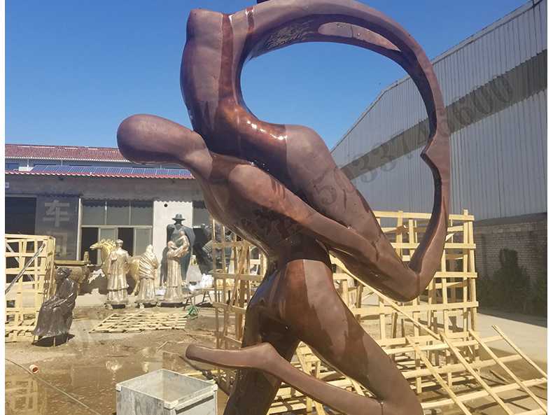 銅舞蹈人物雕塑，跳舞人物銅雕塑，純銅抽象雕塑