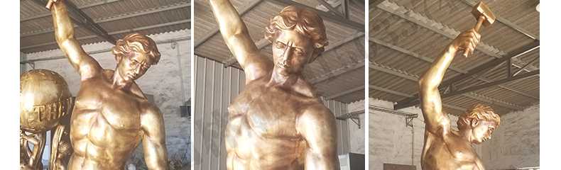 自我雕刻銅雕塑，銅人物雕塑，雕刻自我銅雕塑