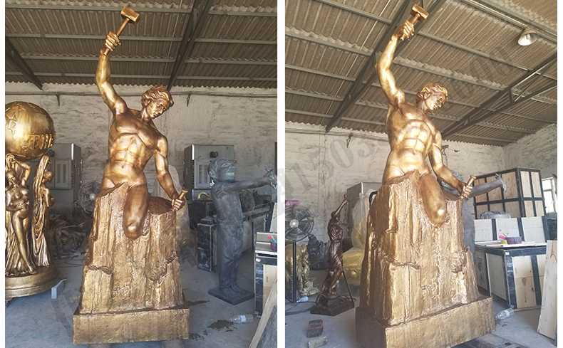 雕刻自我人物雕塑，銅雕刻自我，自我雕刻純銅雕塑