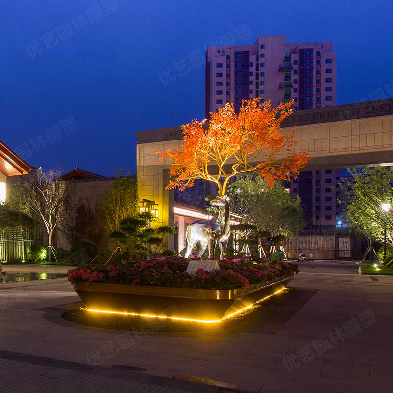 不銹鋼鹿，不銹鋼雕塑廠家，定制不銹鋼雕塑