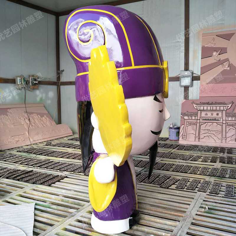 玻璃鋼諸葛亮，卡通諸葛亮雕塑