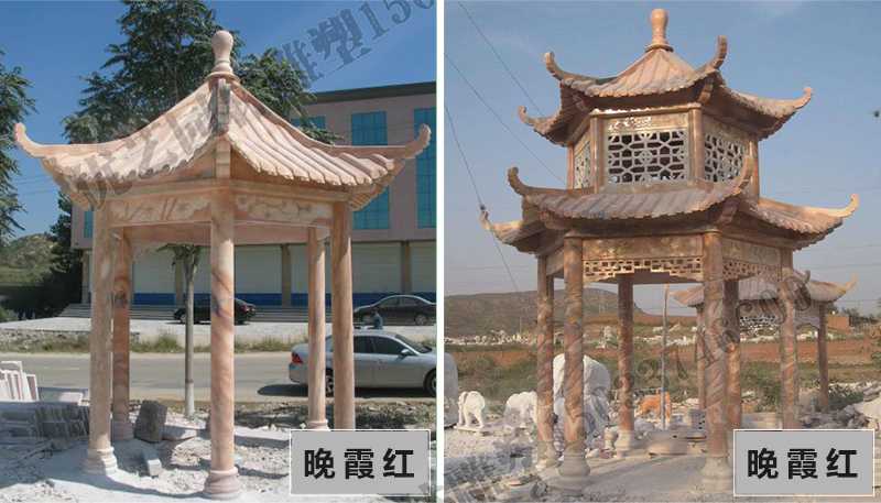 中式大理石涼亭，石雕涼亭廠家，石雕景觀涼亭定制