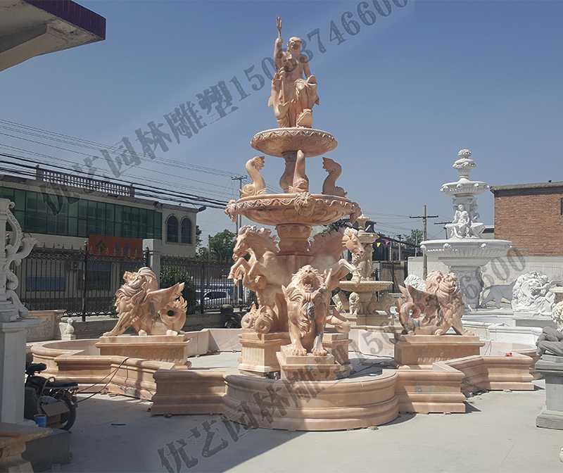 大理石景觀噴泉，歐式大型噴泉，石雕噴泉廠家