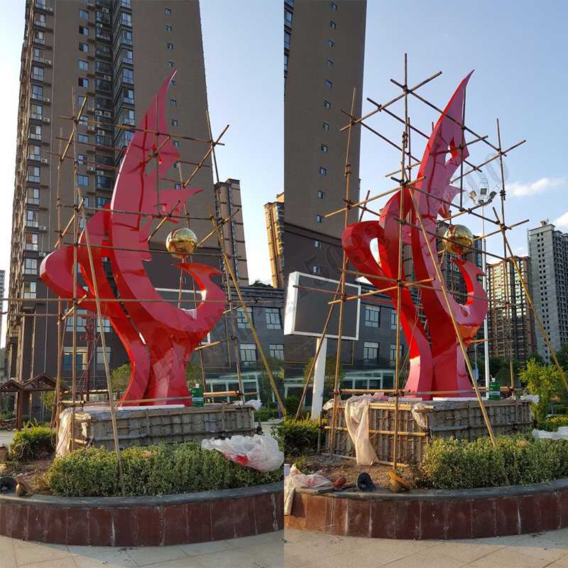 大型不銹鋼景觀雕塑，室外大型景觀雕塑，廣場不銹鋼標志