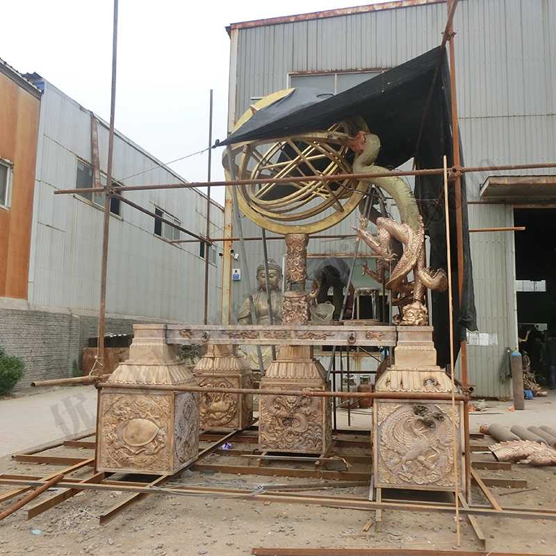 渾天地動儀，銅地震儀雕塑，銅地動儀景觀