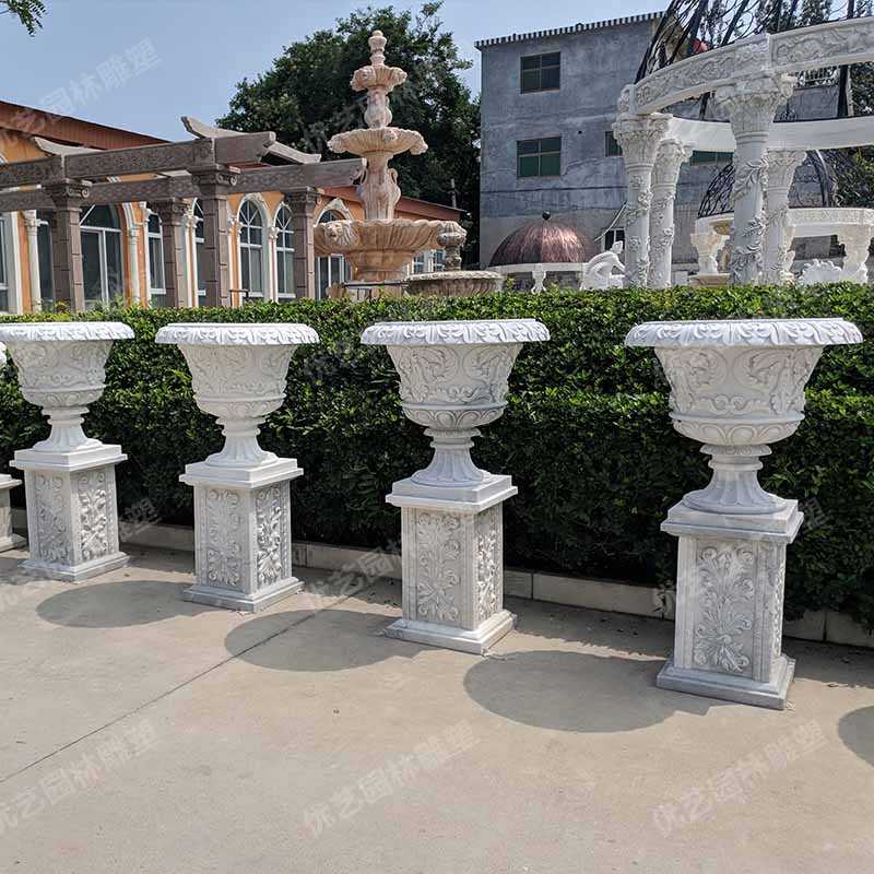 石材景觀花盆，花園景觀花缽