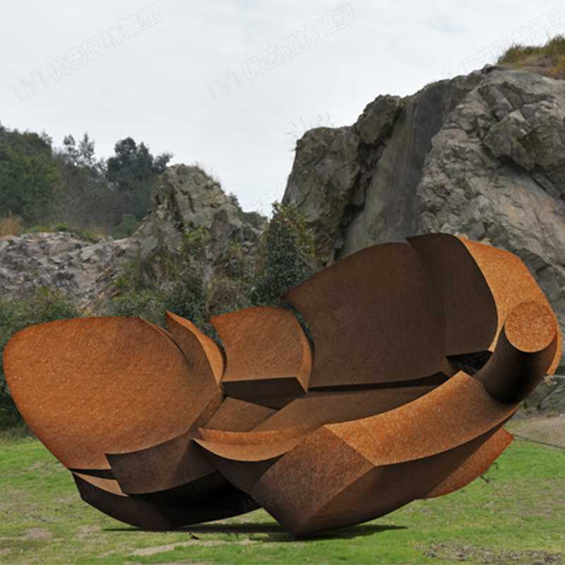 耐候鋼雕塑廠家，耐候鋼樹葉雕塑