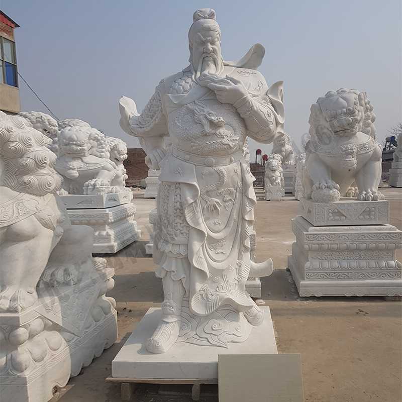 漢白玉關(guān)公像，石雕關(guān)公像，大理石關(guān)公雕像，關(guān)羽雕像，河北石雕關(guān)公廠家.jpg