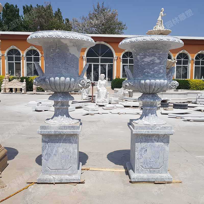 大理石花盆，石雕花盆