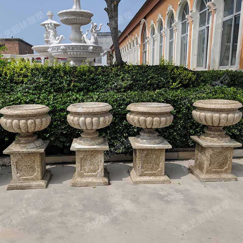 景觀石材花盆，花崗巖花缽