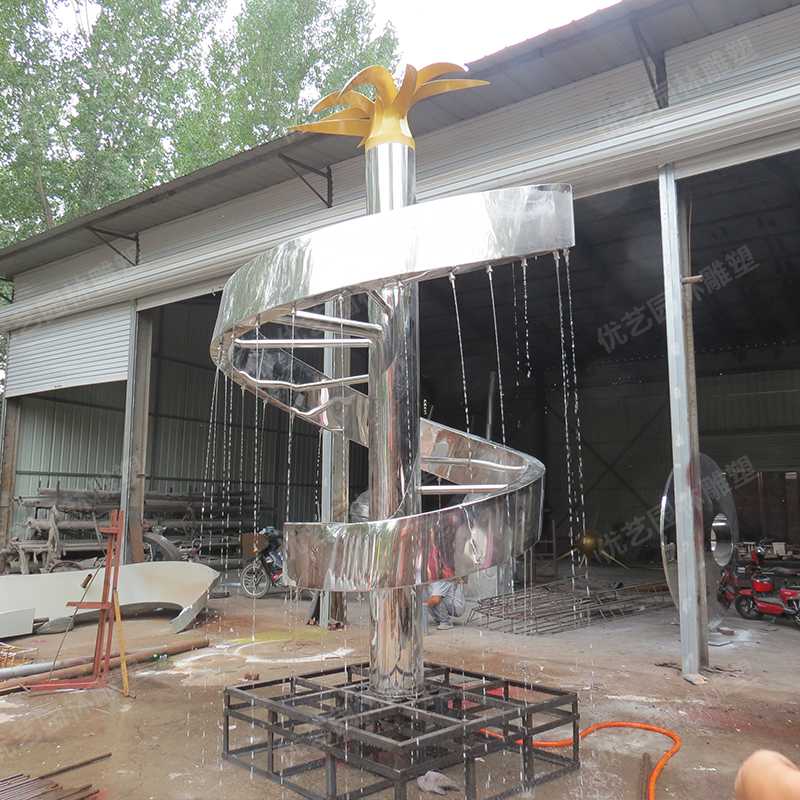 不銹鋼噴泉，不銹鋼水景雕塑