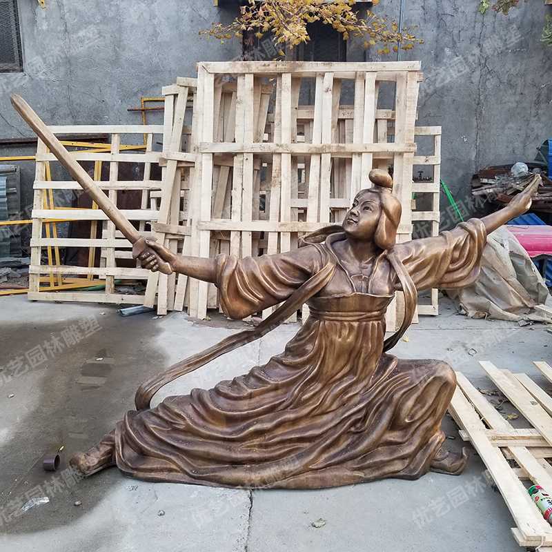 銅舞劍人物雕塑，古代銅人物雕塑