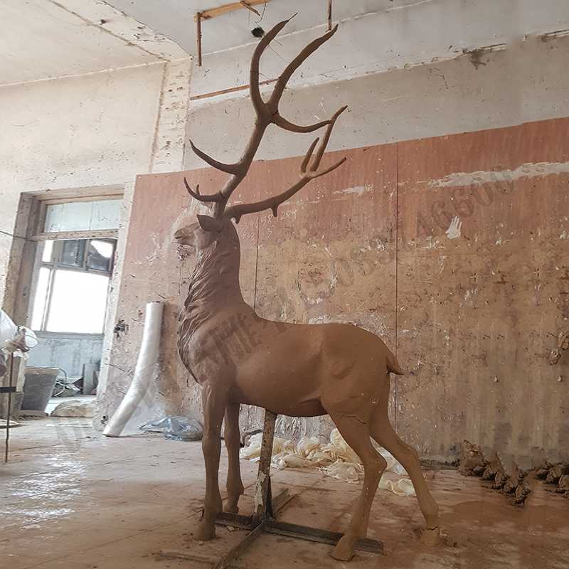 銅鹿模型，銅麋鹿雕塑，麋鹿模型，銅麋鹿泥模3.jpg