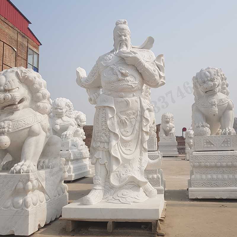 漢白玉關(guān)公像，石雕關(guān)公像，大理石關(guān)公雕像，關(guān)羽雕像，河北石雕關(guān)公廠家2.jpg