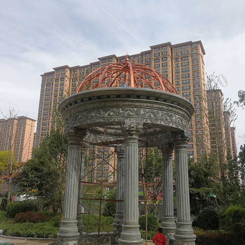 公園小區(qū)亭子，大理石涼亭安裝