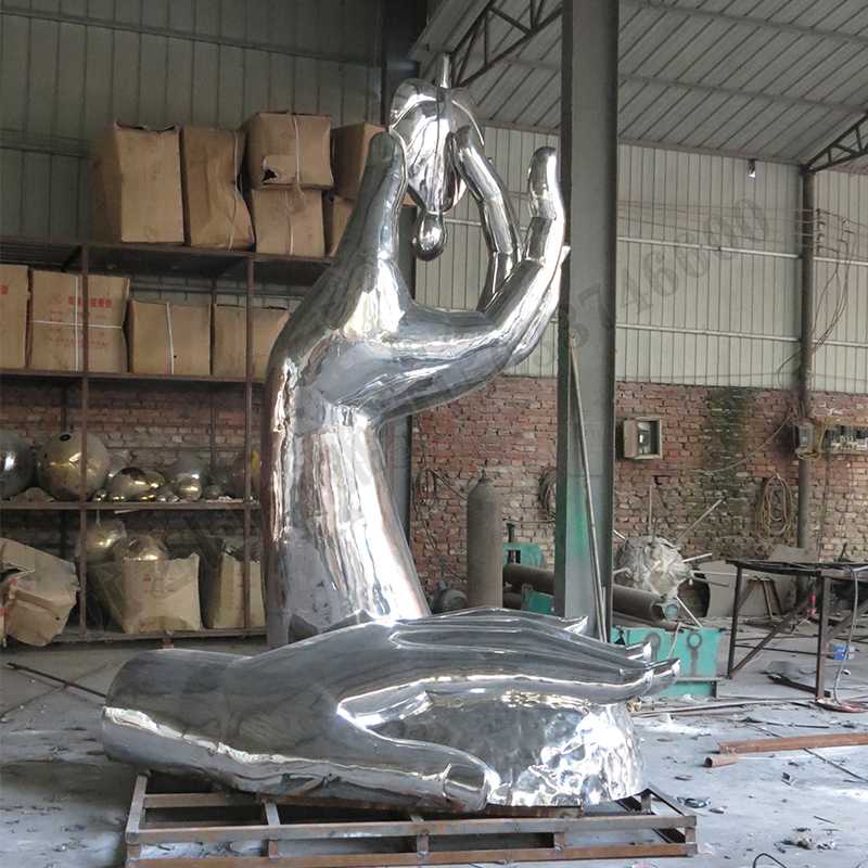 環(huán)保不銹鋼雕塑，不銹鋼水滴雕塑，環(huán)保主題景觀雕塑